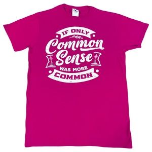 Delta Pro Weight size medium pink shirt with funny quote in white, short sleeves
